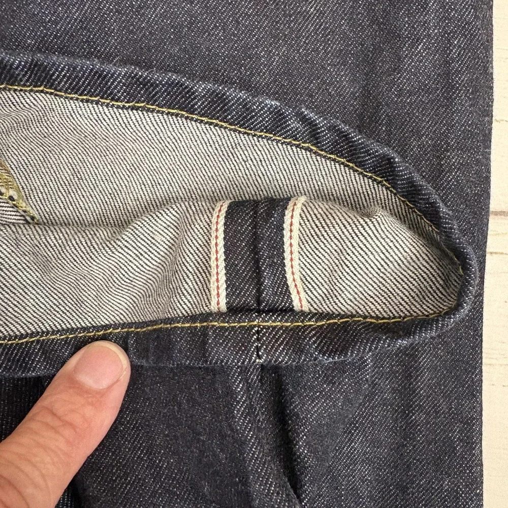 Gap 1969 Skinny Selvedge Jeans Mens 34x30 Blue Denim Resin Rinse Zip Fly